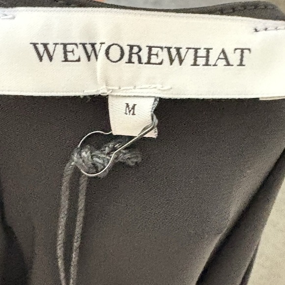 WeWoreWhat Cutout Asymmetrical Black Stretch Flower Midi Dress Womens Size M - Picture 12 of 15